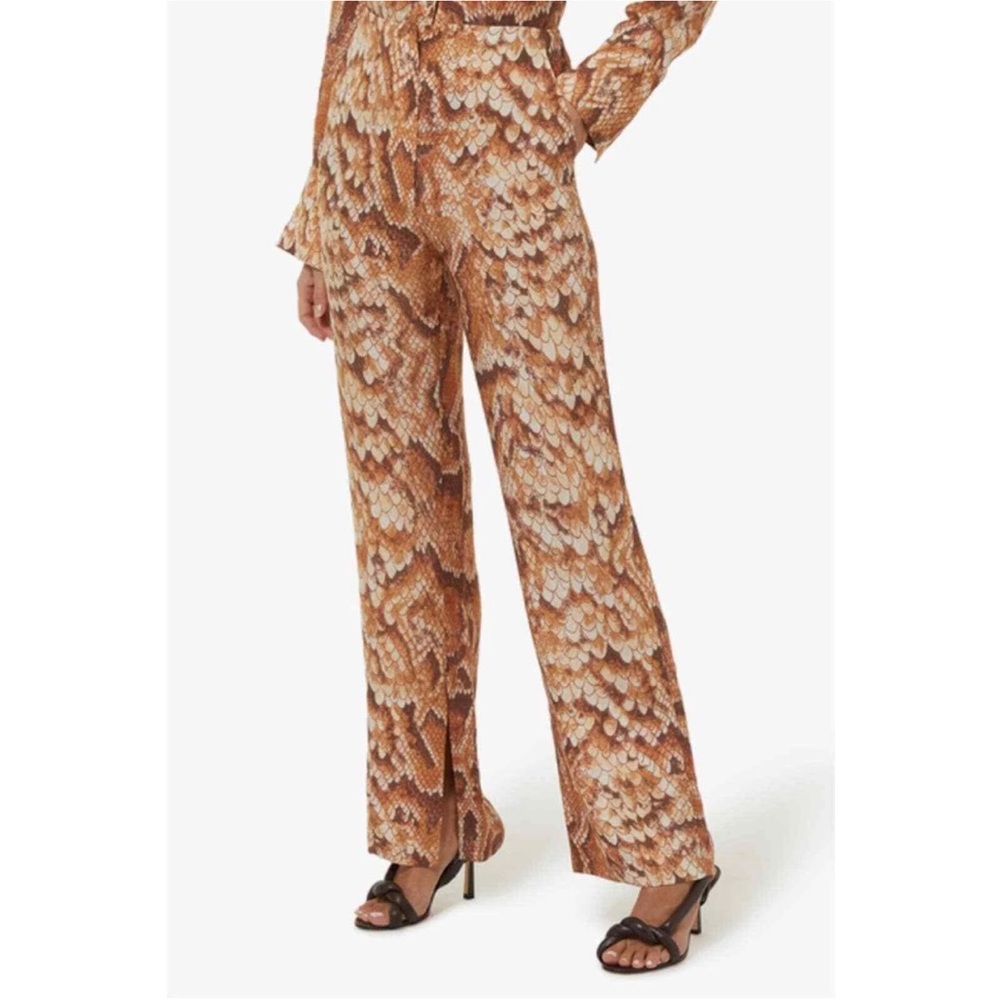 Nanushka Tan‎ Patterned Wide Leg Pants